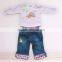 cotton Long sleeve T-shirt+jeans 2pcs wholesale kids clothes