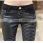 Sexy Women's Jeans Leather Detail Skinny Stretch Fashion Casual Pants Denim