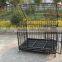 2 doors deluxe folding iron square tube heavy duty dog crate