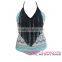 Colorful Print Plus Size young girl tankini Fringe one piece swimsuit