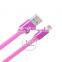 High quality Flat TPE colorful transparent Micro USB cable for mobilephone/tablet PC