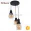 Antique Copper & Glass Coffee Industrial Pendant Light With CE,ROHS,UL Certificate for Reasturant