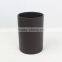 Round Faux Leather Waste Can,waste Basket With Metal Liner