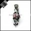 Best selling fashion vintage stainless steel red crystal antique silver skull pendant