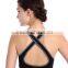 86% supplex 14% spandex sports crop bra with logo printing