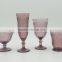 press Wine goblet,Hiball,DOF, sundae cup color glass in purple with sakura design embossed