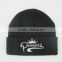 promotional wholesale unisex acrylic knit beanie lapel hat with logo