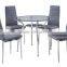 4 person cheap Round Glass dining tables and chairs set