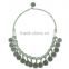 Chunky Punk Tribal Retro Antique Silver Coins Plated Alloy Bib Choker Necklace