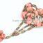 New Wedding Pink Flower Decorative Rhinestone Tensible Bracelets Bangel