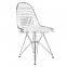 Chrome finish metal Harry Bertoia wire chair, wire mesh outdoor chair