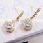 CZ zirconia precious stone fashion circular dangle earrings