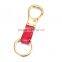 Wholesale manufacture custom metal gold plated stainless steel leather keychain leather key ring