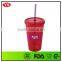 promotional double wall 16 ounce bpa free acrylic tumbler with straw