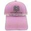 High quality custom 6 panel pink color twill cotton baseball cap/hat