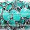 Green onyx fancy Bezel Beads Chain Garland