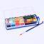 2016 Art Supplier New Design Children Solid Watercolor Cake With Wood Material Paint Brush, With No-Toxic Wax Crayon Set