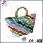 Tote Bag Straw Bags Women Bag With Diagonal Stripes