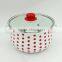 High Quality Blue Pot Glass Lid Decal Printing Enamel Cookware With Decoration