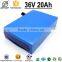 Oem PVC Case 10s 30a BMS 36v lithium ion battery pack for ebike built in 2000mah 18650 cell