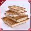 Cheap custom rectangular shape fruit vegetable display basket hand woven baskets