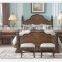 Verona Style Replica Carved Wooden Post Bed With Night Stand, Palace Royal Bedroom Furniture Set