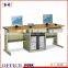 two person computer desk steel office desk table with CPU holder long computer desk