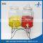 3L octagon bee shaped clear wine glass bottle with tap