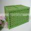 Wholesale Square Green Handmade Weaving Natural Paper Basket