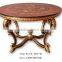 Living Room Traditional Round Shape Glass Top Center Table Design