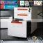 Lockable white and orange color steel file cabinet price 3 drawers mobile cabinet