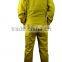 yellow EN11612 100%cotton fire retardant coverall for oil and gas industry