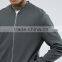 2017 Best Price High Quality New Design Durable Baseball Collar 100% Cotton Sweat Grey Casual Men Sport Jacket