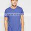 Custom Logo Short Sleeve Crew Neck Blue Men's 50% Cotton 50% Polyester Soft Jersey Breathable Fit Casual Blank Design T-Shirt