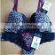 Top selling sexy underwear fancy women black bra thong set