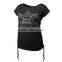 100% cotton slim fit crewneck custom women t shirt