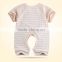 Factory Supply Organic Cotton Newborn Baby Girls Short Sleeve Romper Bodysiut Jumpsuit One-pieces Outfits Set