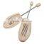 Shoe tree type and wood material shoe stretcher with bendable spring