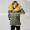 Yellow Fox Fur Wears Parka,Thickness Mini Winter Girls Fox Lined Parka