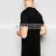 Men plain black cotton longline t-shirts cheap