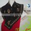 New Design Hand Embroidery Square Fashion Chiffon Polyester Scarf