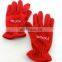 custom 100% polyester red embroidery soft fleece gloves