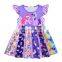 Kids Girls Cartoon Princess Dress Flutter Sleeve Dress Toddler Girls Boutique Milk Silk Unicorn Dress  Summer Clothes