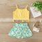 2020 Baby Girl Clothes set Summer Tracksuit For Children Clothing Girls T-shirt+Flowers Shorts Clothes set