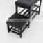 Customized Black PVC Leather Luxury Shoe rack Ottoman Rectangle  Long Double Size Beach with Metal Frame