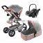 Leather baby stroller cadeirinha carrinho de bebe pram carriage