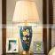 OEM living room light luxury bedroom bedside enamelled ceramic brass luxury table lamp