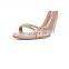 High heel women rhinestones strip ankle to toe ladies high heel sandals open toe women ankle strap sandal shoes