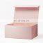 Luxury rigid pink cardboard foldable flat magnetic closure retail products big gift boxes
