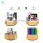 Bamboo Rotating Desktop Organizer Colored Pencil Holder with 7 Sections Storage Box for Pen Pencil Crayon Marker and Craft